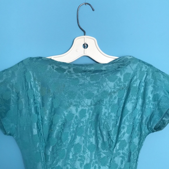 Vintage (60s) teal dress - Picture 3 of 8